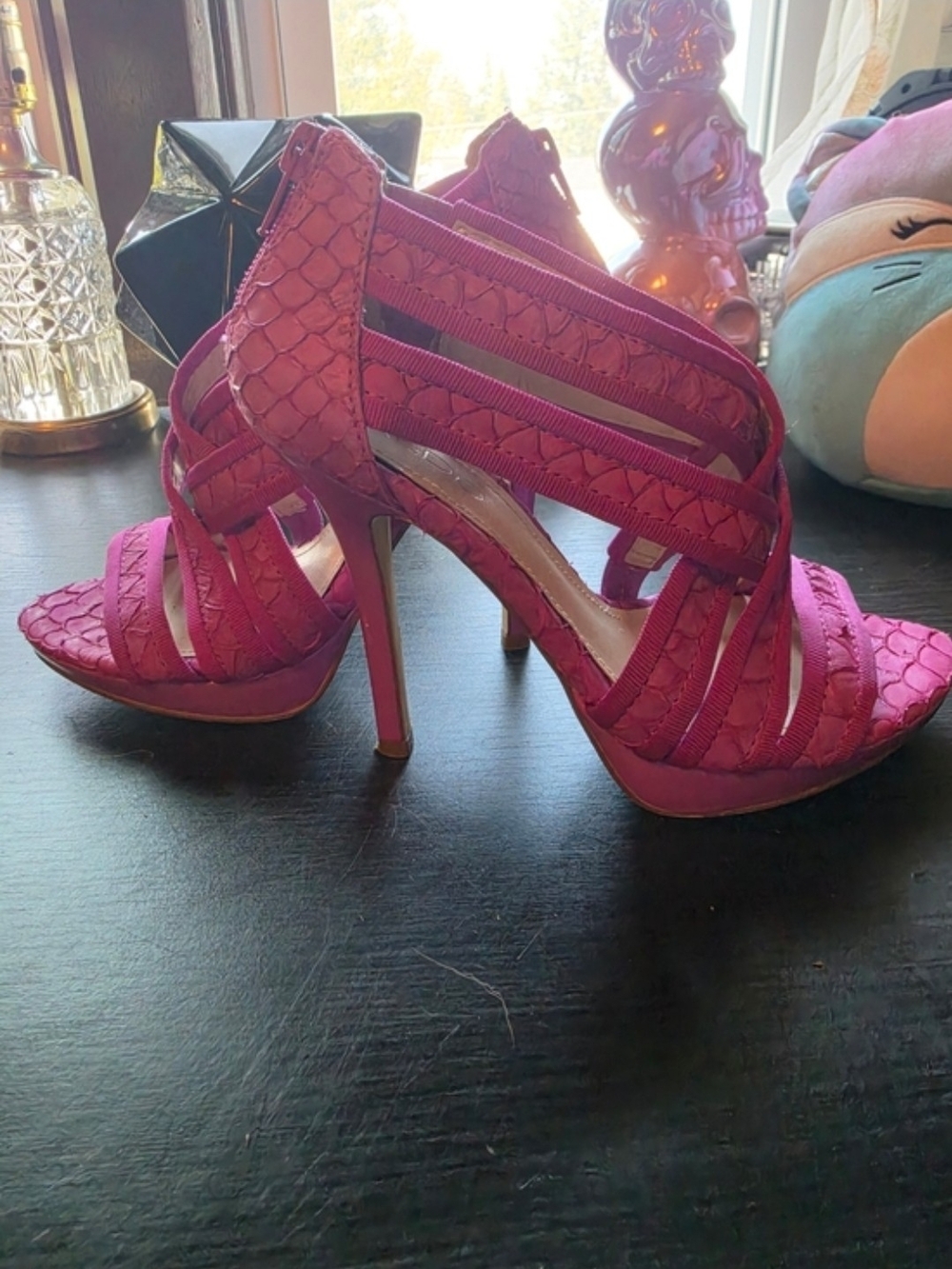 ALDO Fuchsia Strappy High Heel Sandals - Picture 5 of 5